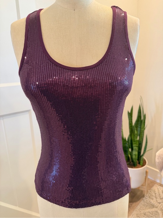 Apt. 9 Tops - Apt. 9 Purple Sequin Scoop Neck Tank